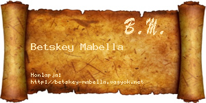 Betskey Mabella névjegykártya
